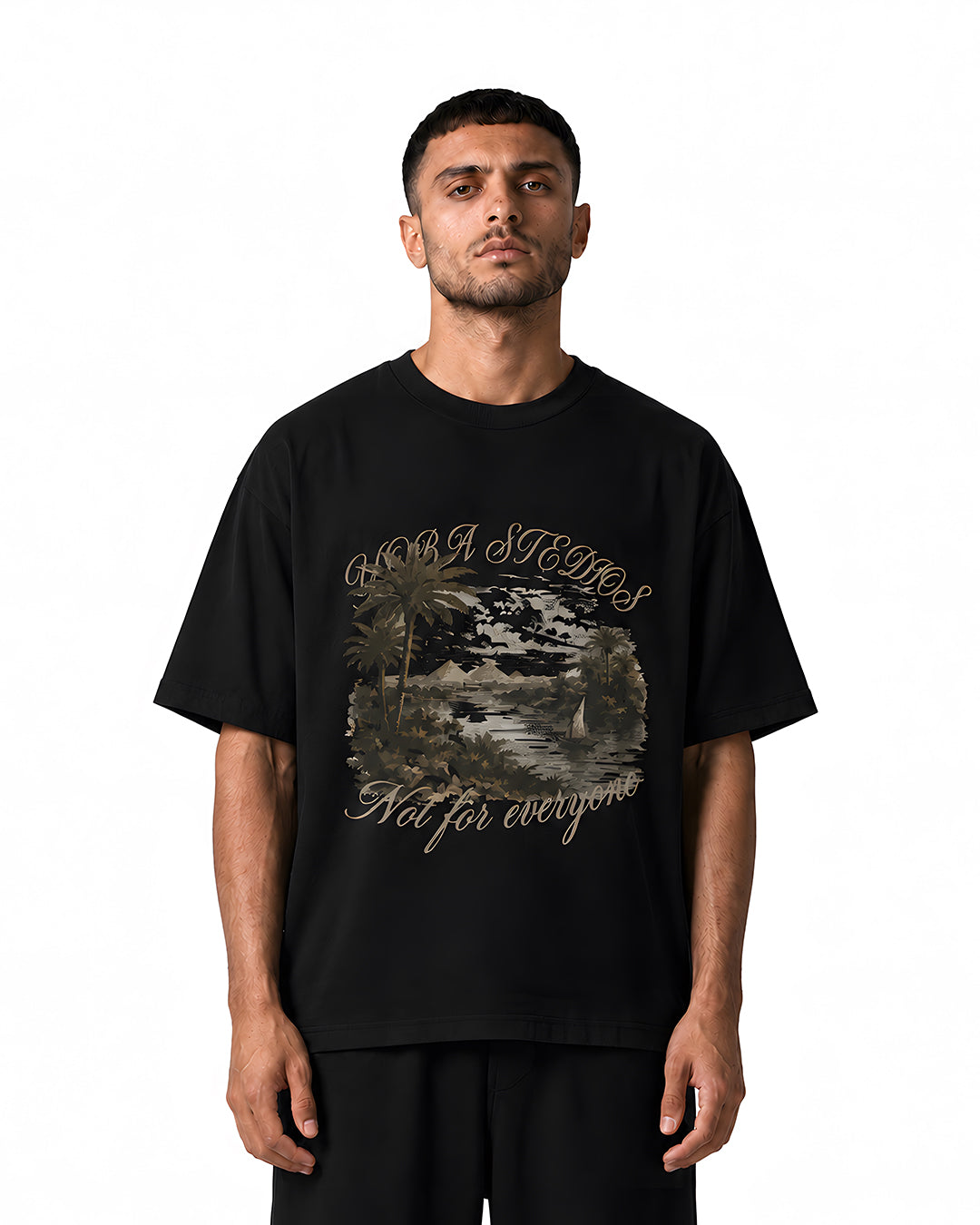 Kemet Oversized Tee — White & Black