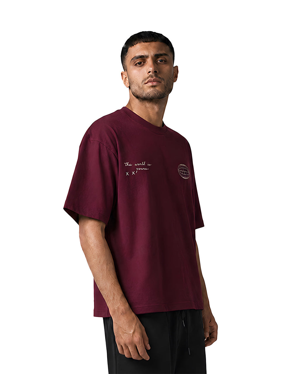 Creative Minds Oversized Tee — Burgundy