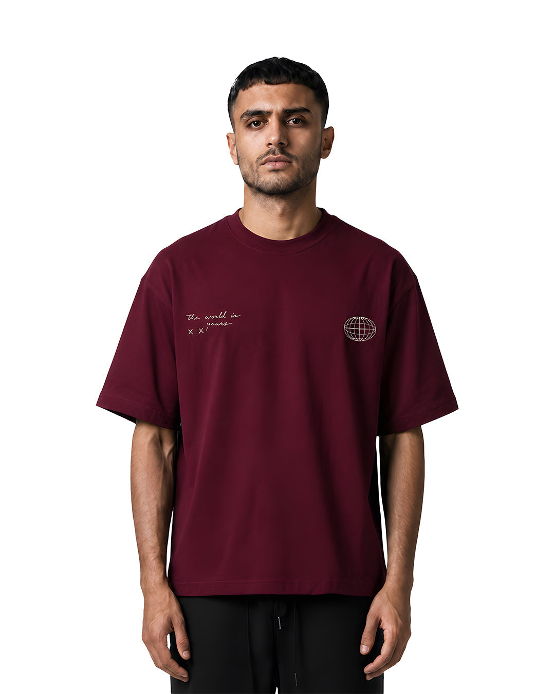 Creative Minds Oversized Tee — Burgundy