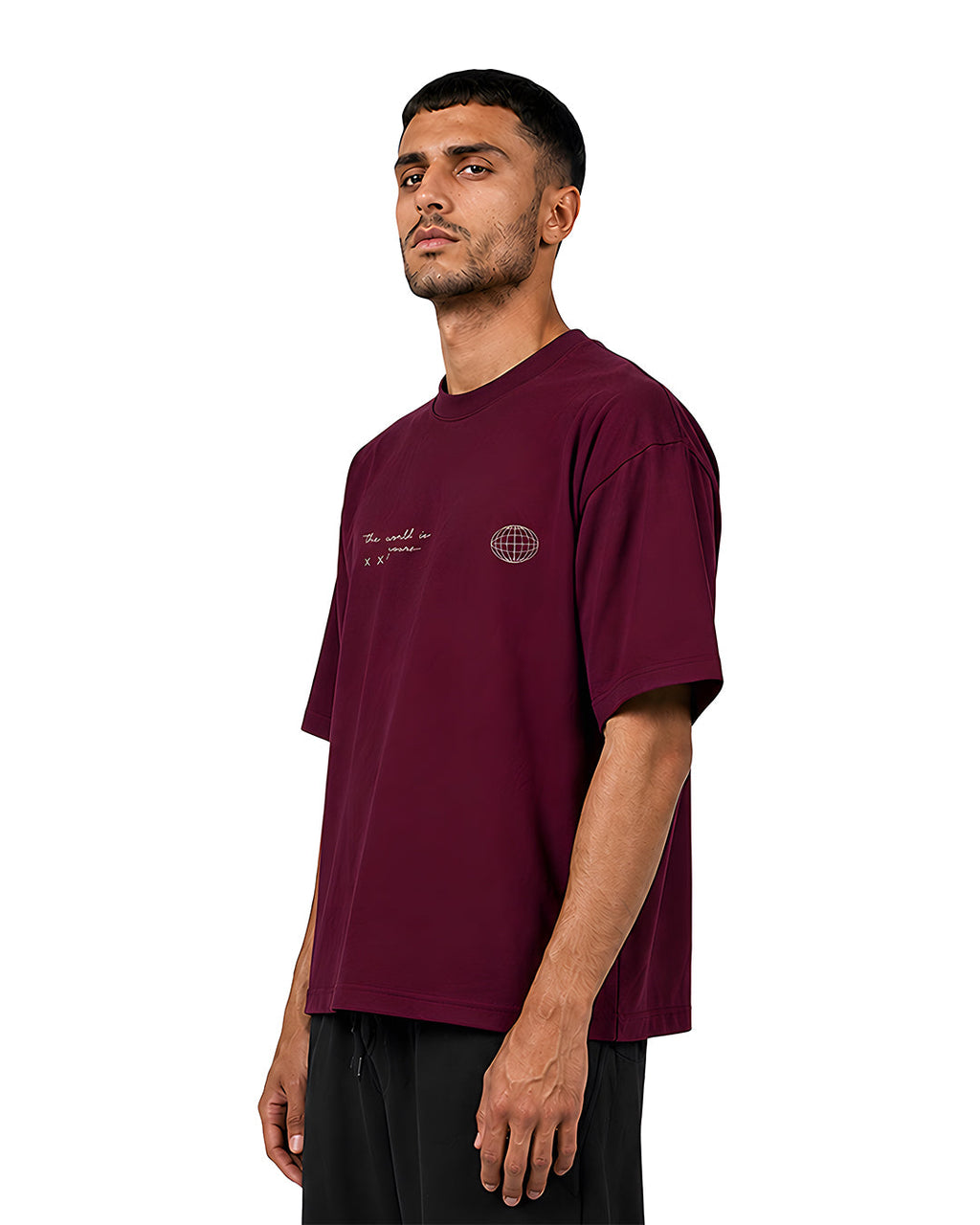 Creative Minds Oversized Tee — Burgundy
