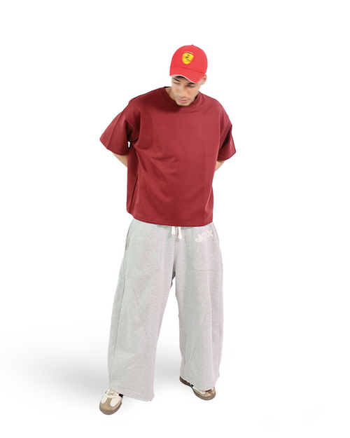 Box Fit Blank Burgundy Tee - SS26