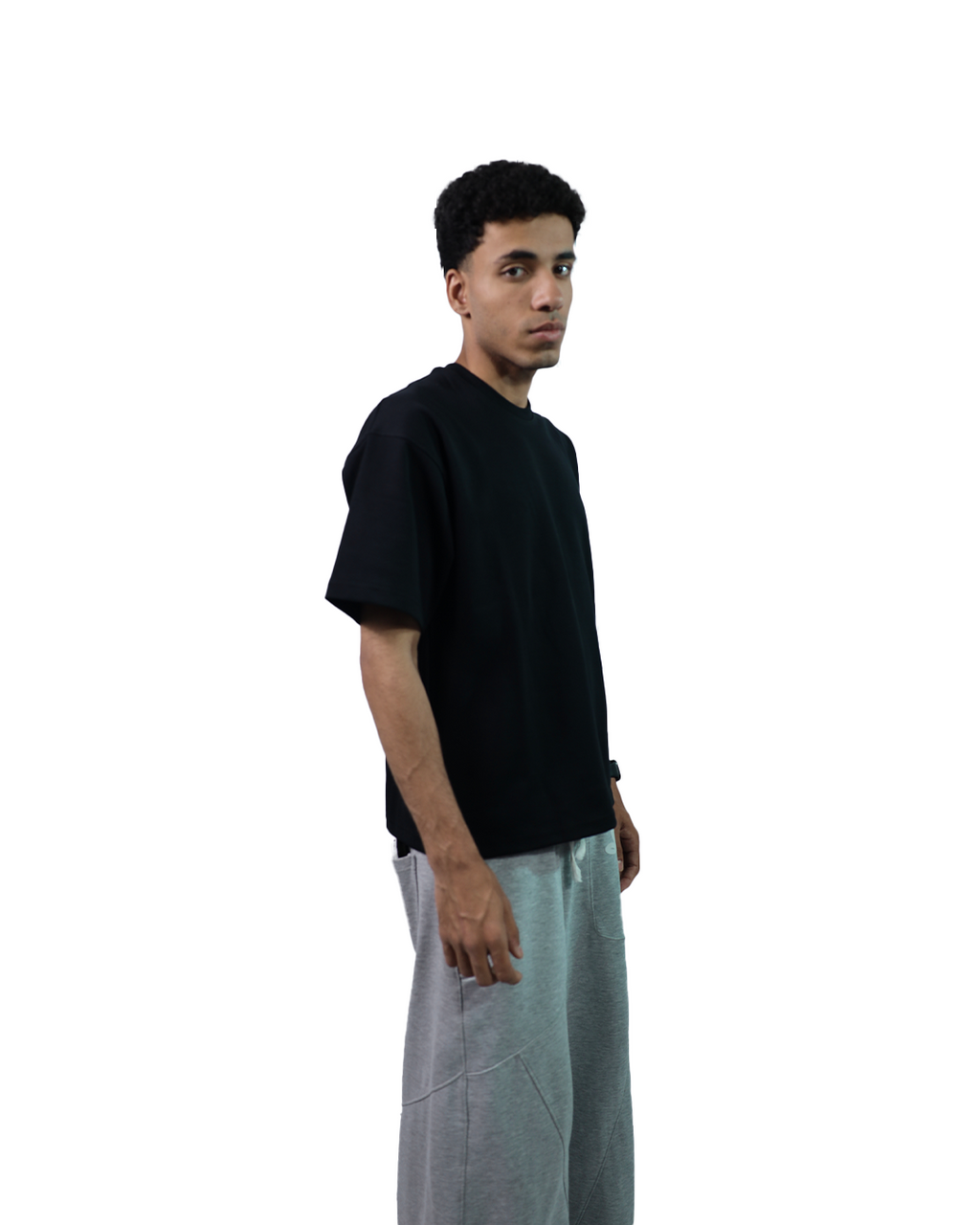 Oversized Blank Black Tee - SS26