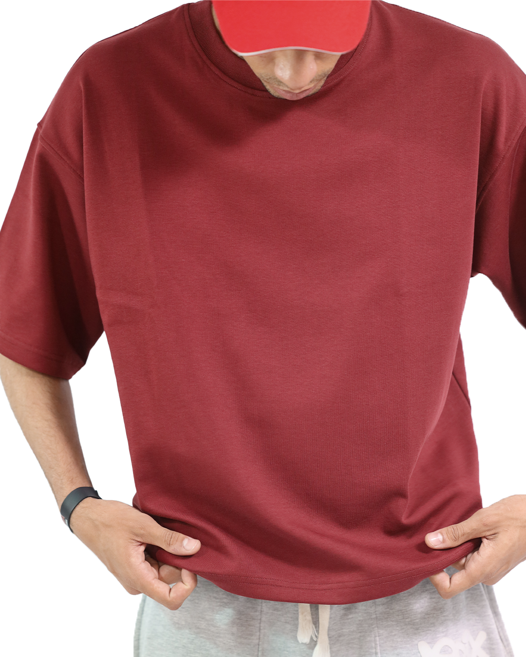 Box Fit Blank Burgundy Tee - SS26