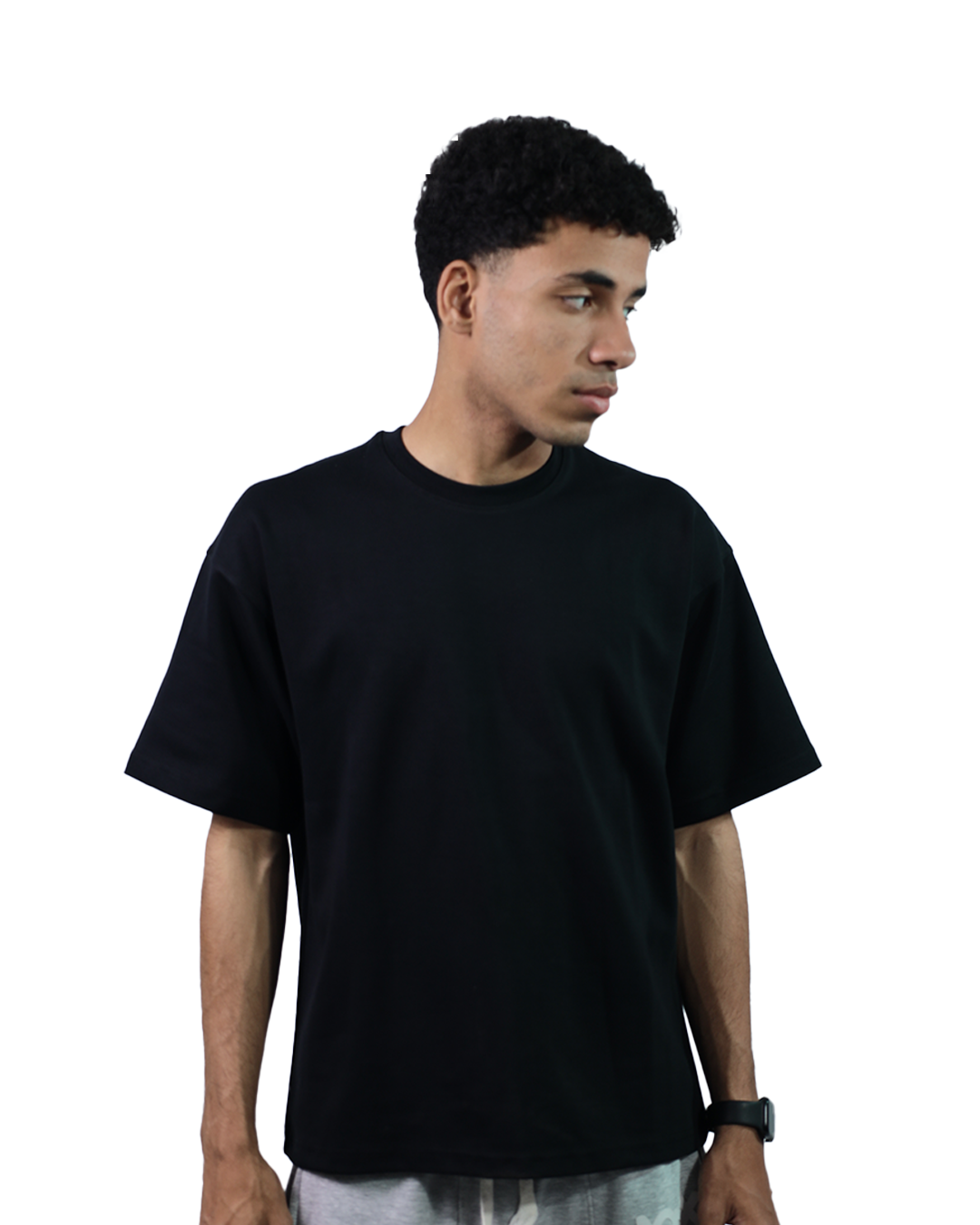 Oversized Blank Black Tee - SS26