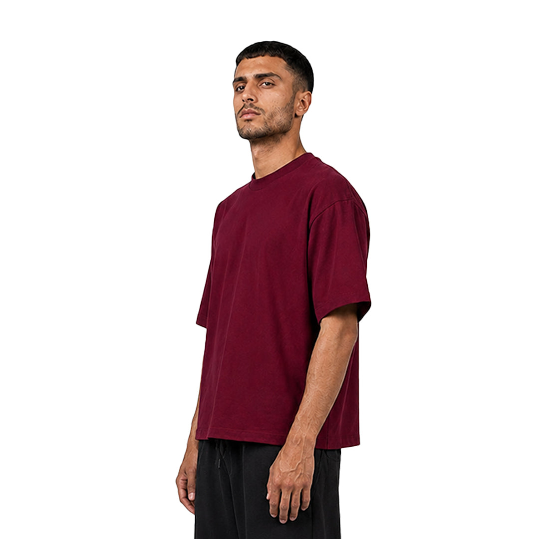 Oversized Blank Tee — Burgundy
